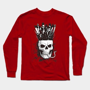 Skull artist brushes Long Sleeve T-Shirt